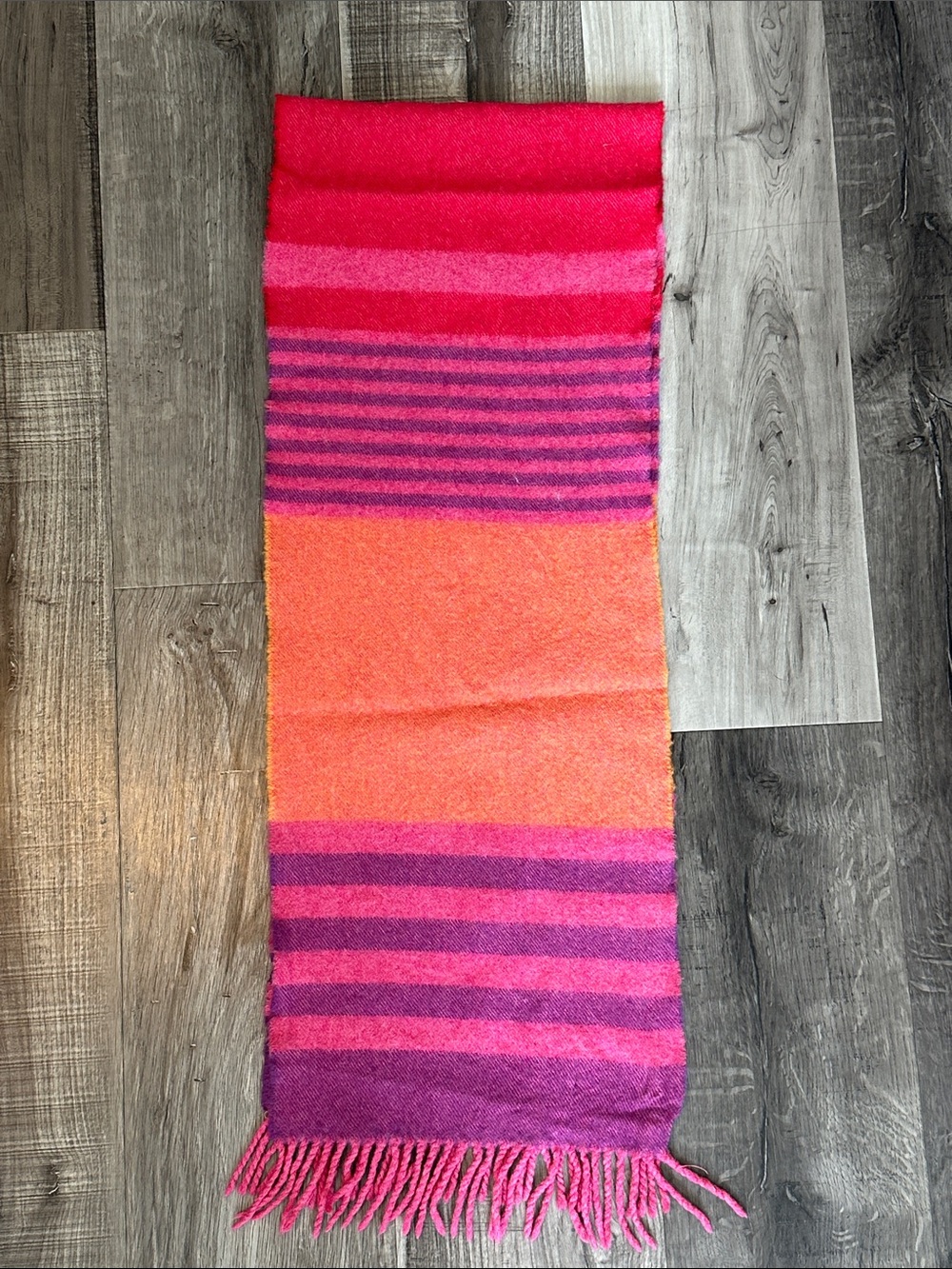 Women’s Striped Pink & Orange Scarf